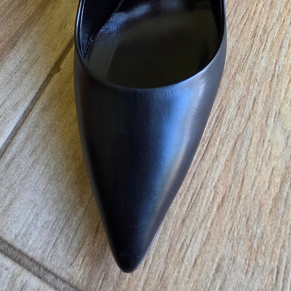 Hermes H Logo Black Leather Slingback Shoes Eur. 35 & Box - Picture 5 of 16